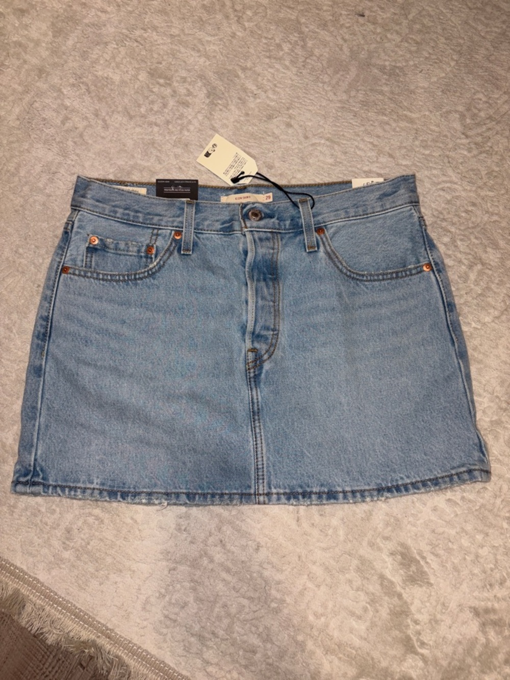 Levi's Light Blue Denim Icon Mini Skirt NWT